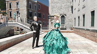 Sexy Baroness has passionate sex with Casanova in luxury room in Venice