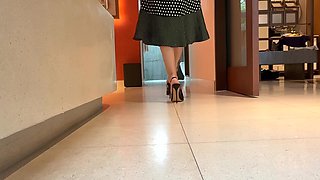 Black Classic Stiletto High Heels with No Back, 12 Cm Heels on Me and in a Tropical Villa