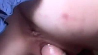 Smooth Pussy Rides Dildo Close up
