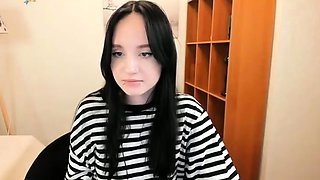 Cute curly brunette solo webcam masturbation