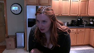 Amateur milf flashing her big boobs in a public place