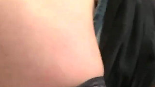 Gothic slut double penetrated in the bathroom