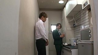Horny boss whips out his cock for naughty Satsuki Kirioka to blow