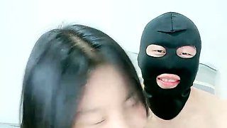 Amateur asian teen licks ass and sucks cock