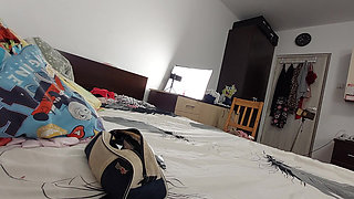 Sexy hair pussy wife tries on panties. Sexy wife workout at home naked. Amateur wife masturbates with her fingers in her pussy.
