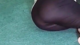 Big Ass Amateur Indian Muslim Maid Showing Big Ass Through Black Transparent Pajama While Cleaning Room in Clear Hindi Audio
