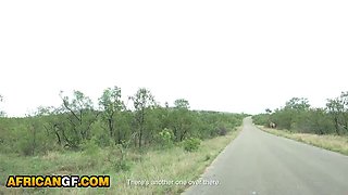 African Girlfriend Sucks My White Cock After Exotic Safari Date