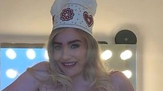 Amateur blond girl with big boobs getting fucked