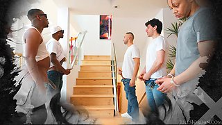 Yumi Sin Gets Swarmed In A Six Man Blow Bang - Exclusive Scene - JulesJordan