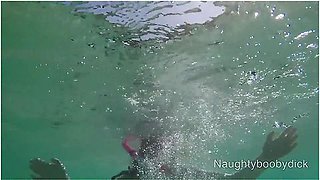 Public Exhibitionist German Teen 18+ With Big Boobs On The Sea Showing Pussy And Ass