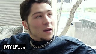 Sloppy stepmommy gives a highly Sloppy Blowjob