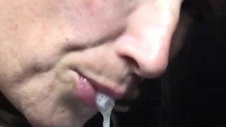 Nympho Nora and Lina Mila Collecting the Cum for Their Yummy Beverage