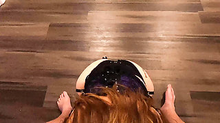 Rough face fuck and big cumshot for submissive wife