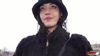 GERMAN SCOUT - Crazy Skinny Goth Babe Brisen love Rough Fuck at Porn Casting with Rimjob Squirting and Deepthroat