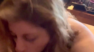 Hot MILF Sucks Hubbys Big Cock