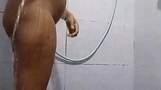 Sri lankan campus girl bathing