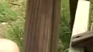 Outdoor sex with horny blonde