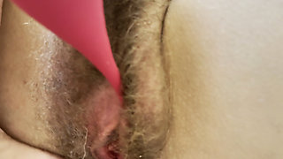 Quick Hairy Pussy POV Fuck Missionary, Pull Out and Cumshot on My Belly