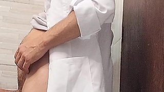 Doctor and Nurse Can't Resist and Have Sex in the Hospital Bathroom During Their Shift