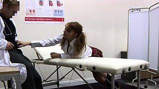 Uniform nurse CFNM get tugjob and BJ