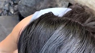Great amateur video of Brunette POV oral sex