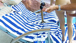 Lexi Bloom Sexy Coed Tied up and Fucked Poolside and Gets Facial