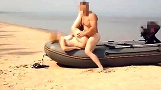 Naked couple relaxing with outdoor hardcore activities