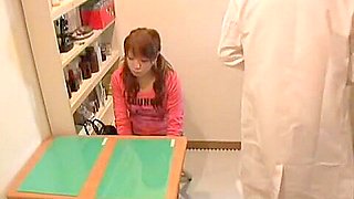 Japanese lady gets creampied on a by her doctor