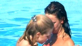 Busty German Sluts Having Fun at A Pool