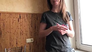 Russian Step Sister Gets Wet Pussy Creamed By Brother Before First Date - Real Amateur Homemade Sex