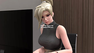 Mercy Secretary - Blonde Character Get Fucked At Work ( Simulator )