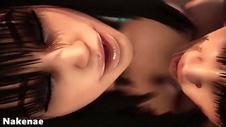 3d animation, big ass, big tits twin shawer