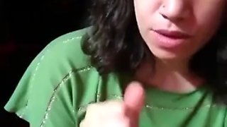 Faster! Blowjob and licking cum from hands in POV video