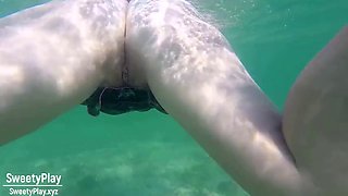 Underwater creampie and pee