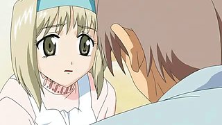 Corrupting blonde hentai girl getting pumped by her