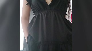 Hot 18 year old Latina schoolgirl in dress shows her teacher what's under there