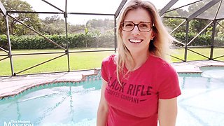 Beautiful milf with big cans, Cory Chase, in hot glasses and long hair.