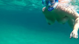 Underwater moments with hot views of my big natural tits and hot pussy