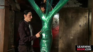 Tiedup BDSM slut fingered by master