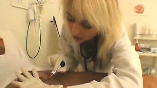 Naughty Female Doctor Examines A Patients Cock