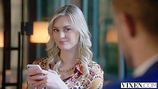 VIXEN Bratty Blonde Amber Moore Rides Her Boss  Thick Cock