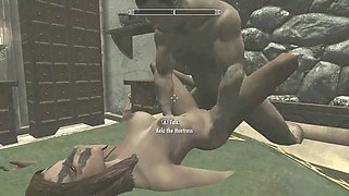 Hooking up with Aela from Skyrim in a nude adventure
