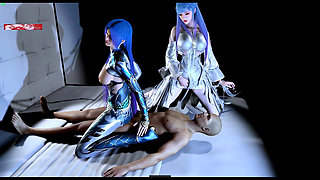 Threesome Motion-captured Goddess - 3D Animation Hentai