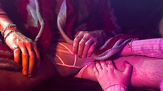 Step Uncle Handjob and Helps Make Creampie Panties