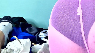 POV Katy Kat Pink Nylon Encasement Blowjob