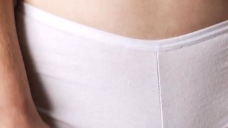 Big White Panties Cameltoe Close up Tease 4K