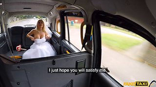 Cheating Bride gets creampied by cabbie on wedding day in fake taxi