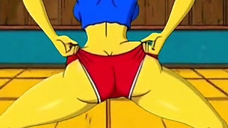 Dirty Orgy of Housewife Mrs. Sinpsom with Old Men at the Casting. Cartoon Parody