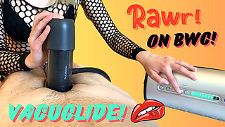 Blond Hair Lady Julia gets BWC to JIZZ VacuGlide.