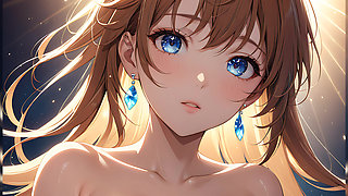 Ethereal Ascent: a Beautiful Young Woman Wrapped in Celestial Light